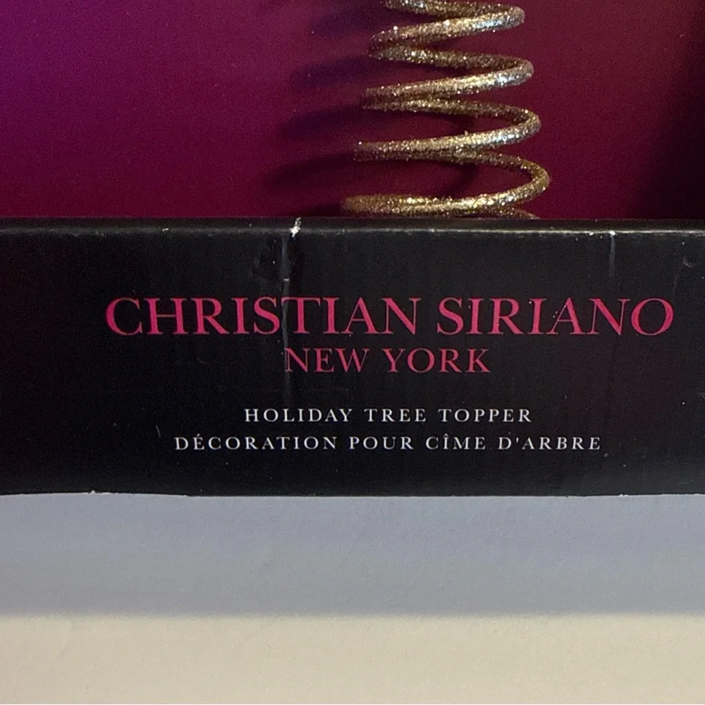 Christian Siriano Glittering Gold Snowflake Tree Topper Crystal Rhinestone